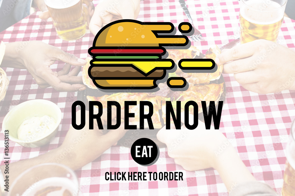 Menu Restaurant Order Now Online Burger Fast Food Concept