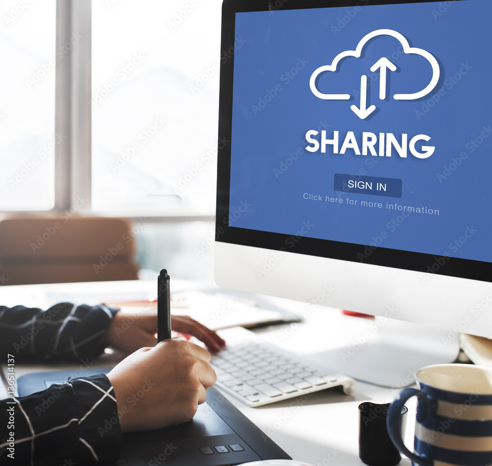 Sharing Social Media Networking Exchange Concept