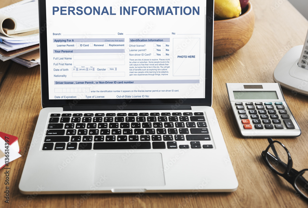 Personal Information Appilcation Identity Private Concept