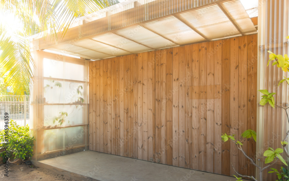 External facade of a modern wood house