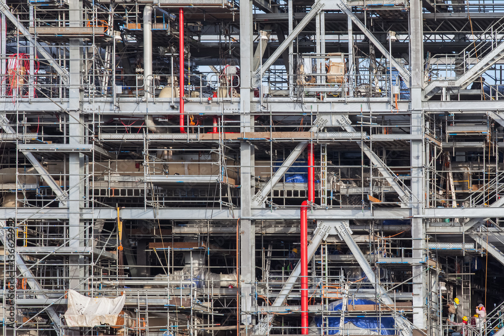 Industrial view at oil refinery plant form industry zone