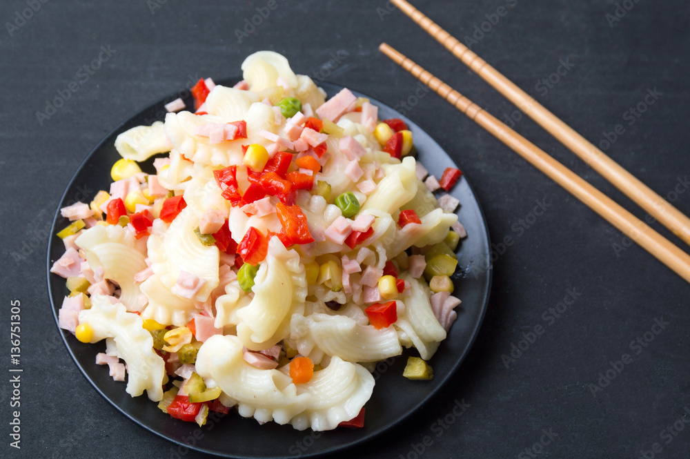 Creste di gallo pasta with vegetables