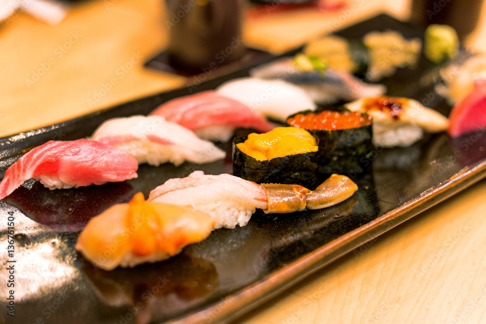 delicious japanese food on table