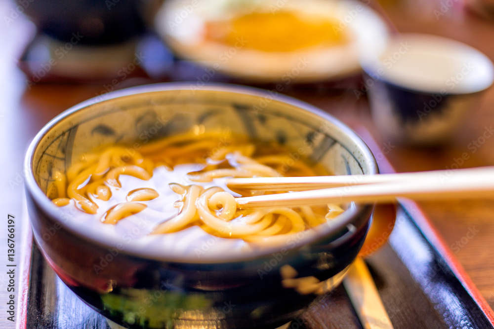 delicious japanese food on table