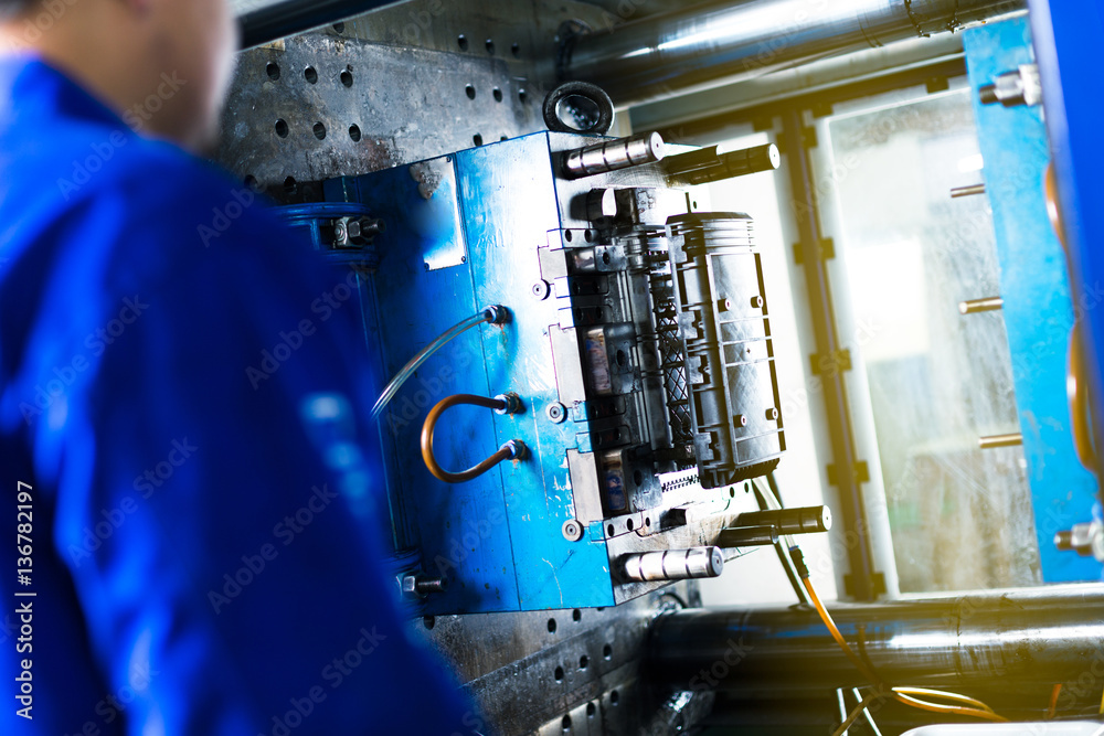 interior of modern factory of communication equipment