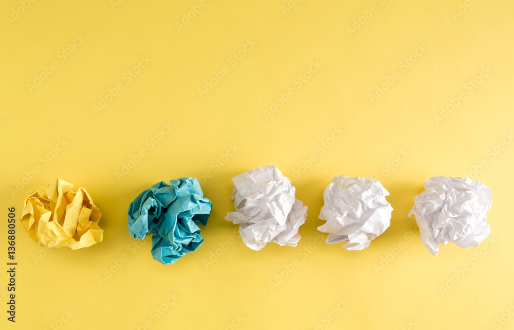 Crumpled paper balls