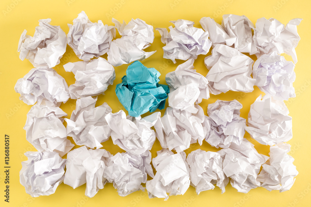 Crumpled paper balls