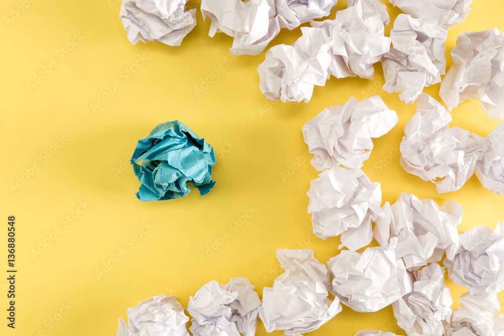 Crumpled paper balls