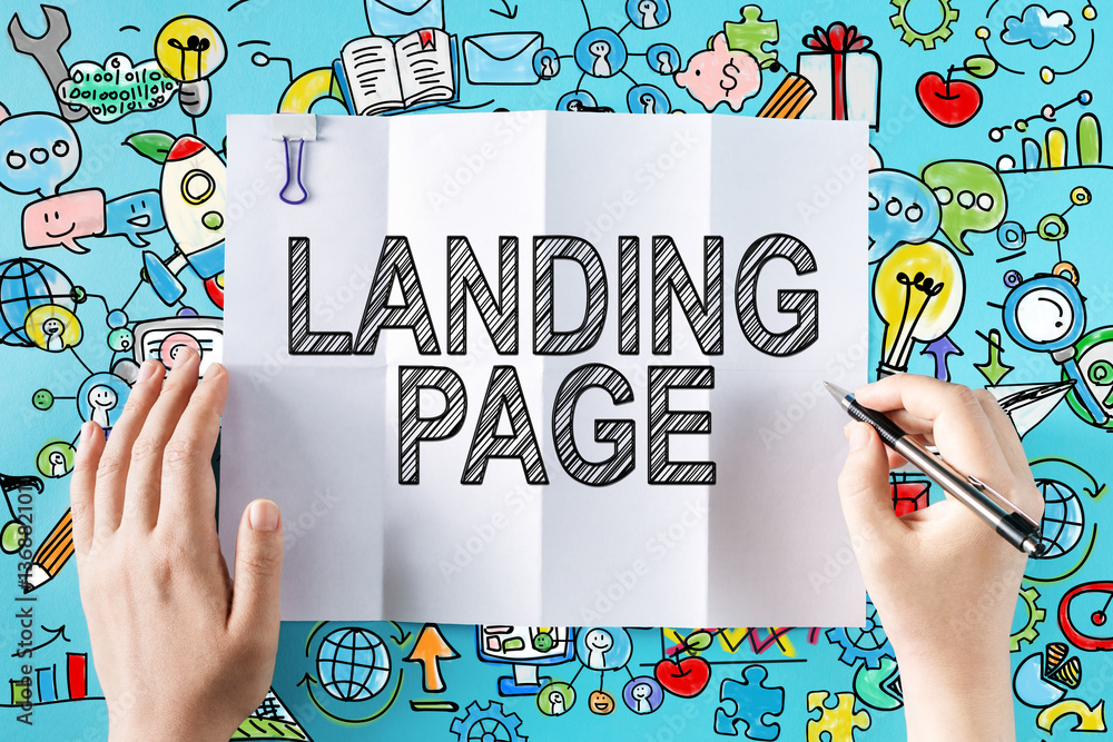 Landing Page text with hands