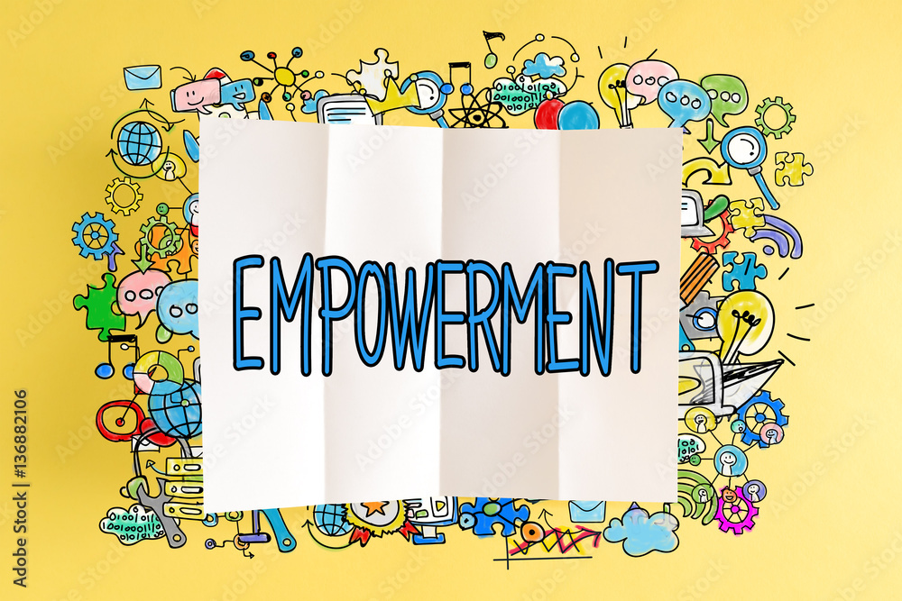 Empowerment text with colorful illustrations