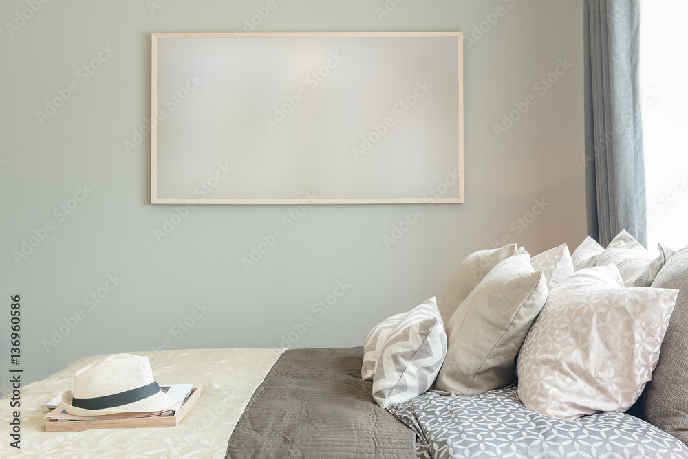 picture frame on wall in cozy bedroom