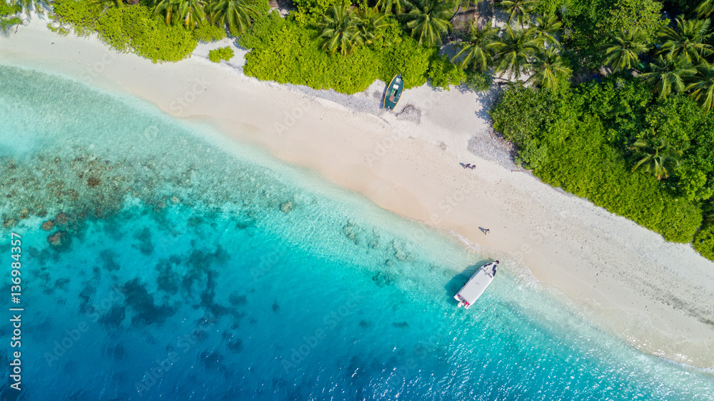 Beautiful aerial view of tropical beach