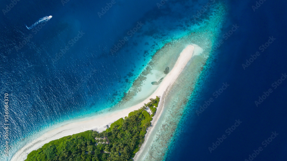 Beautiful aerial view of tropical beach