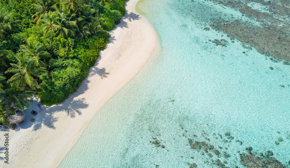 Beautiful aerial view of tropical beach