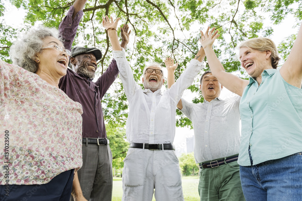 Group of Senior Retirement Friends Happiness Concept