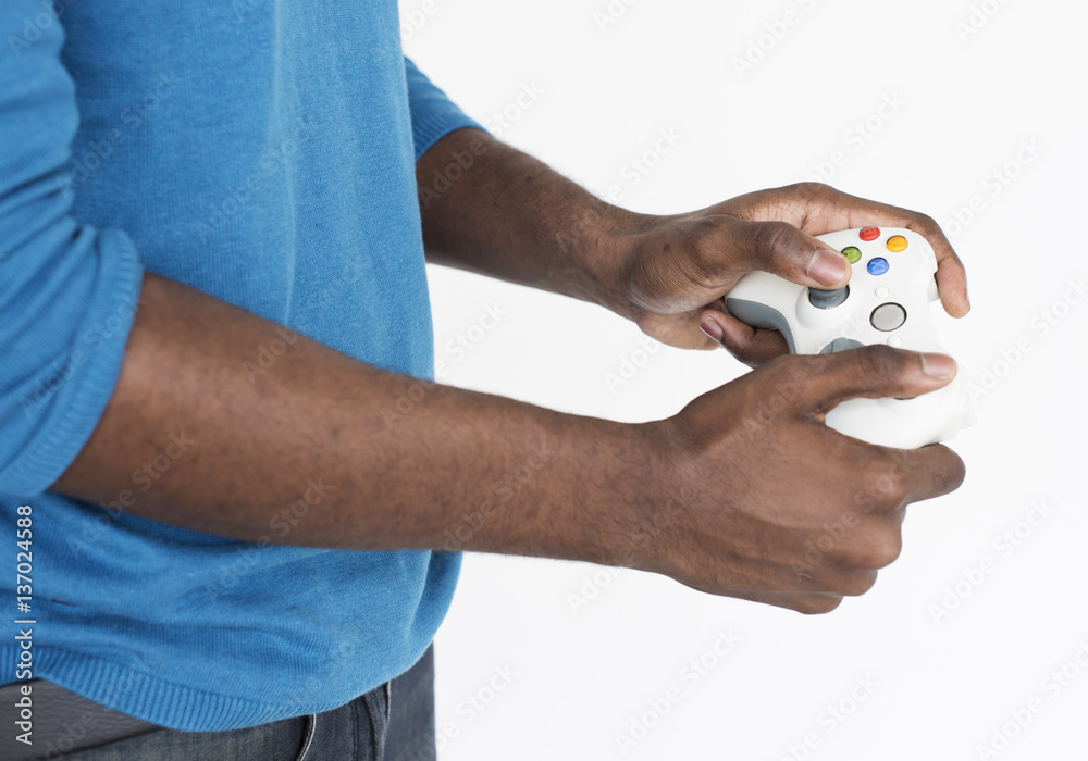 African Male Playing Game Concept