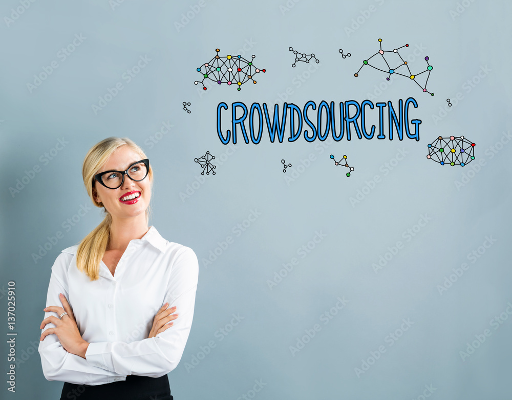 Crowdsourcing text with business woman