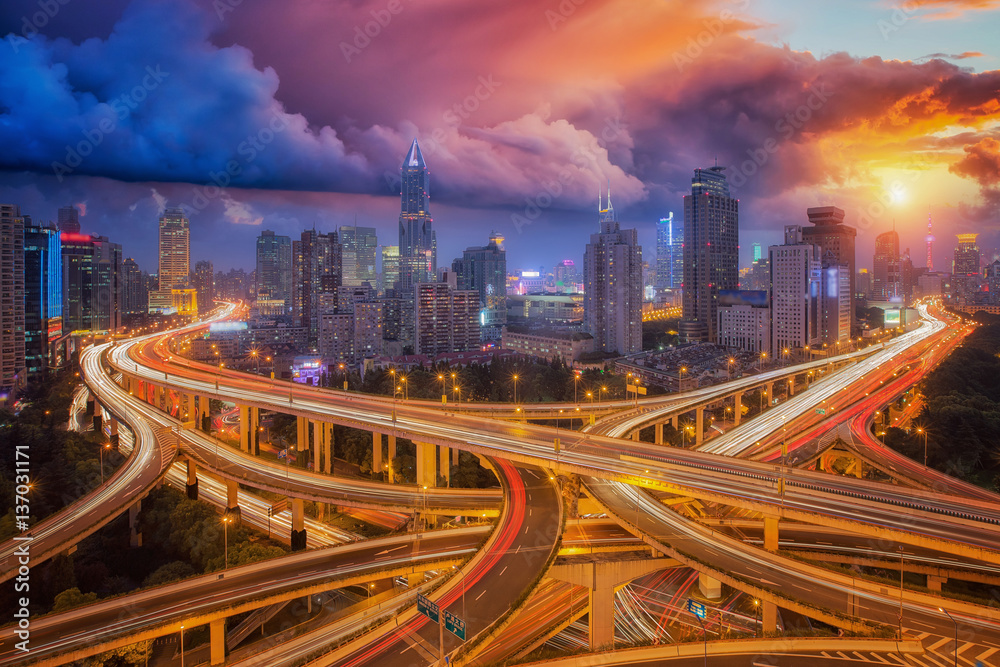 super highway in shanghai city