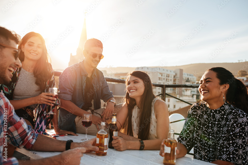 Happy young people having a party