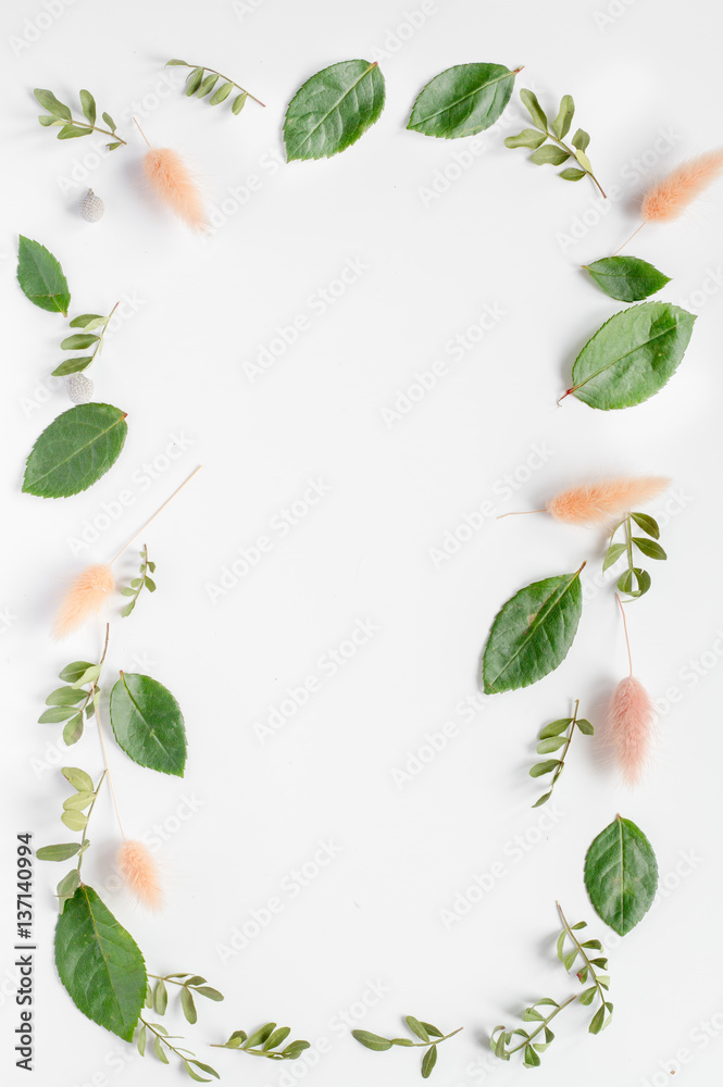 calligraphy floral pattern top view mock up