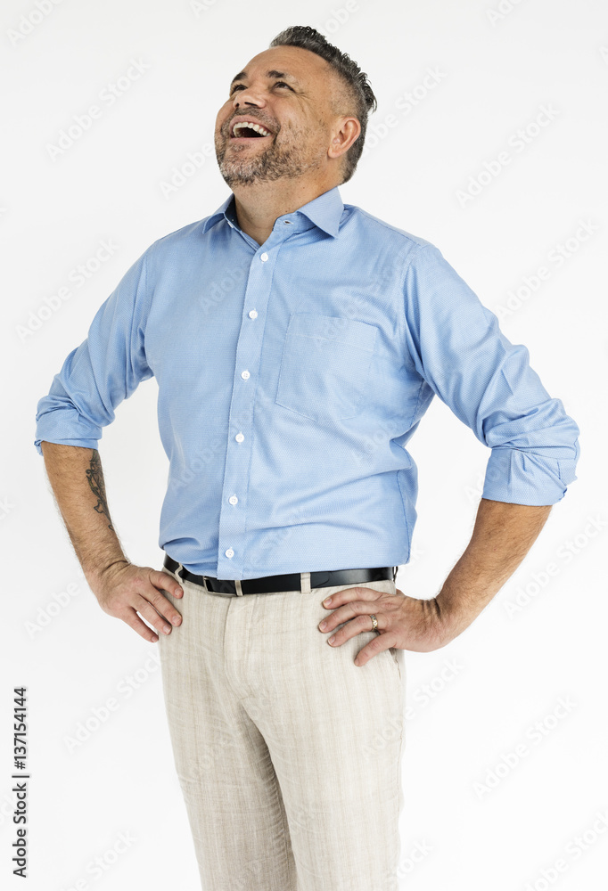 Man Cheerful Studio Portrait Concept