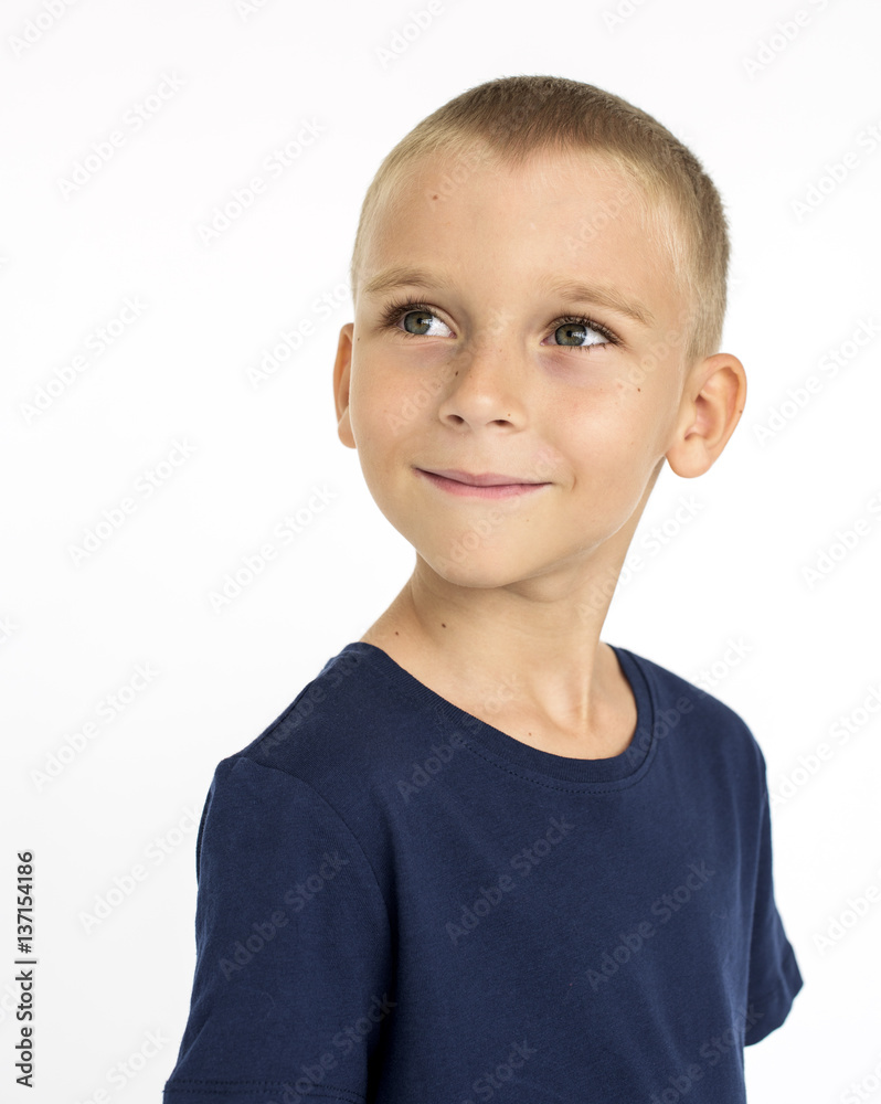 Boy Cheerful Studio Portrait Concept