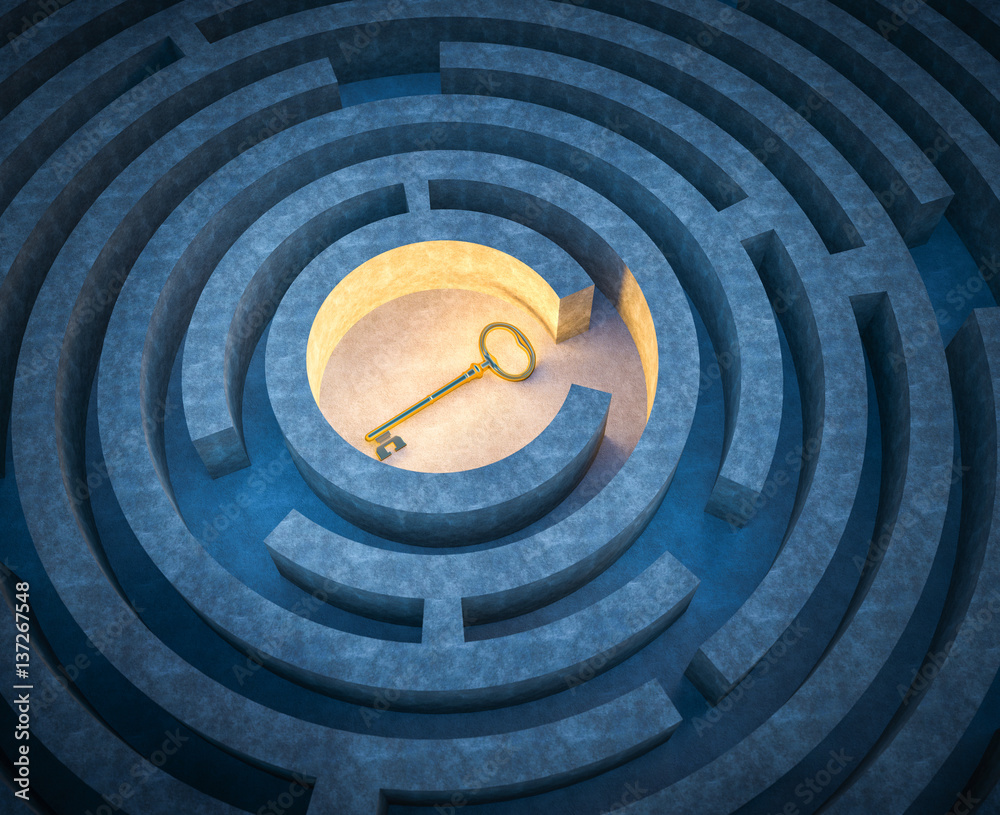 Key in the center of a maze