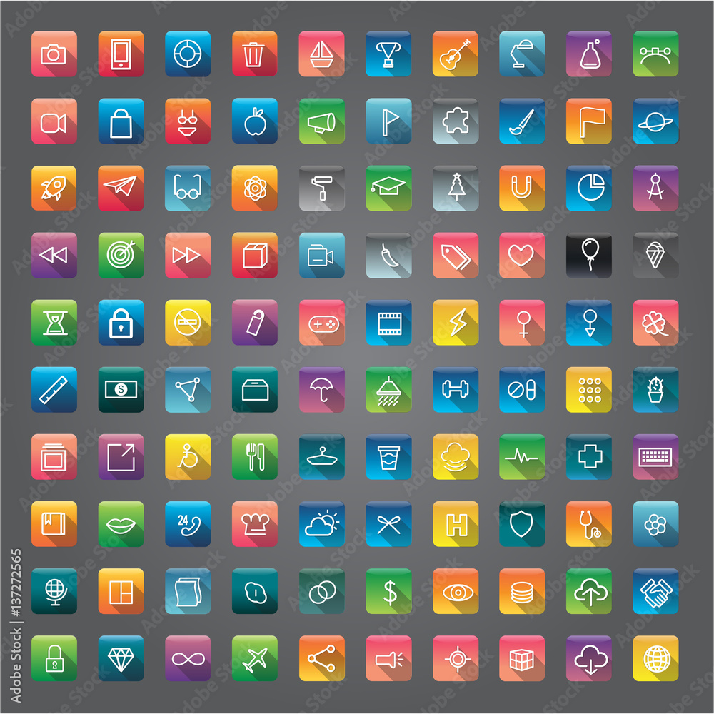 Icon Collection Vector Application Content Concept