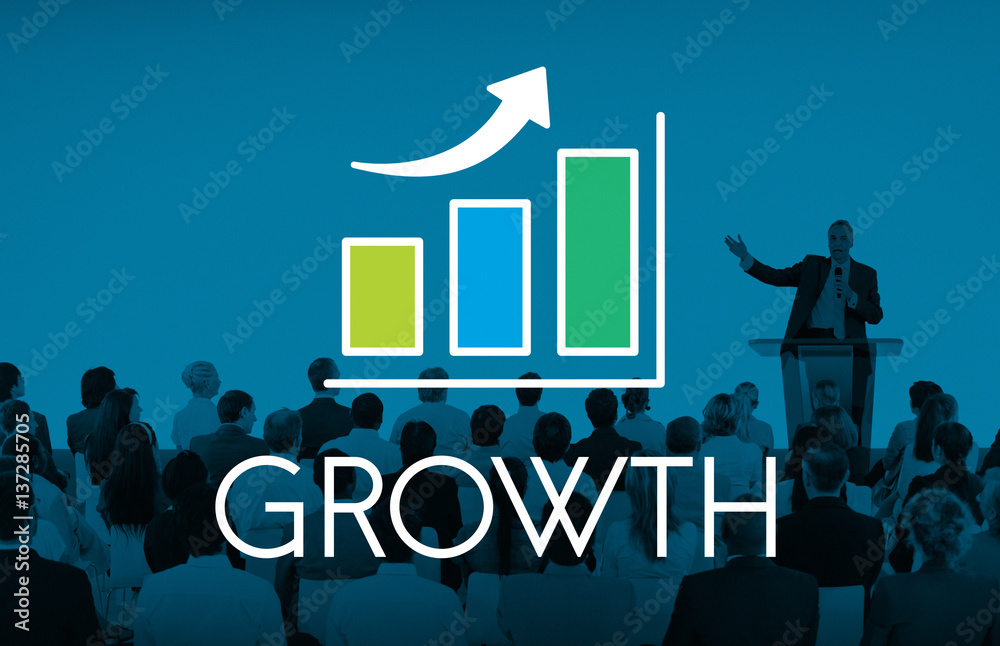 Business Development Growth Bar Chart Concept