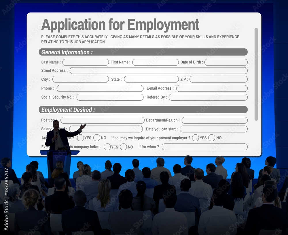 Application For Employment Form Job Concept