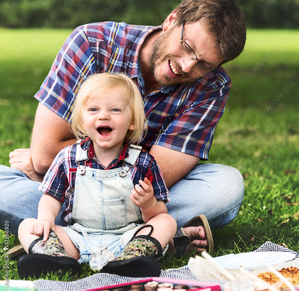 Family Picnic Outdoors Togetherness Relaxation Concept