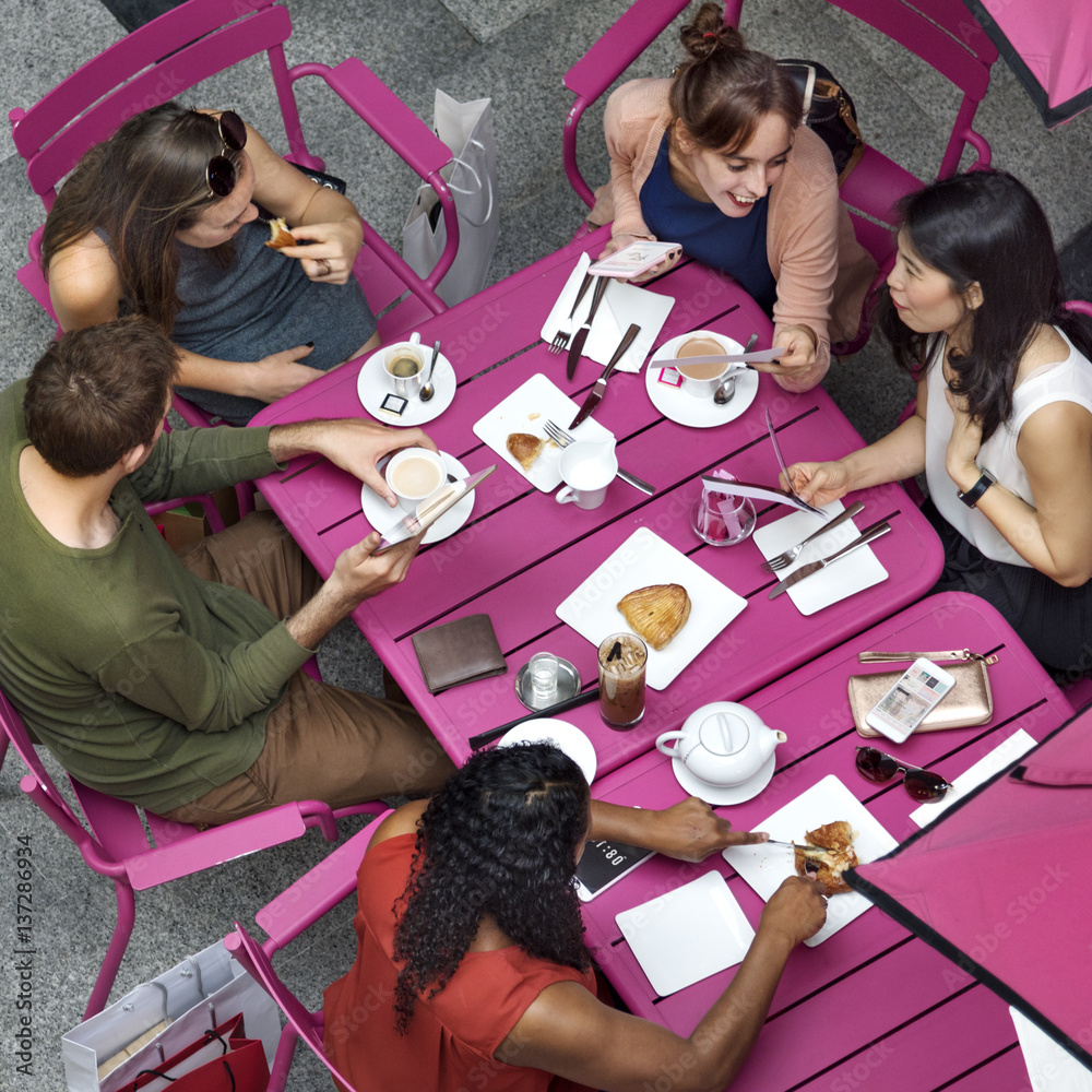 Group Of People Dining Concept