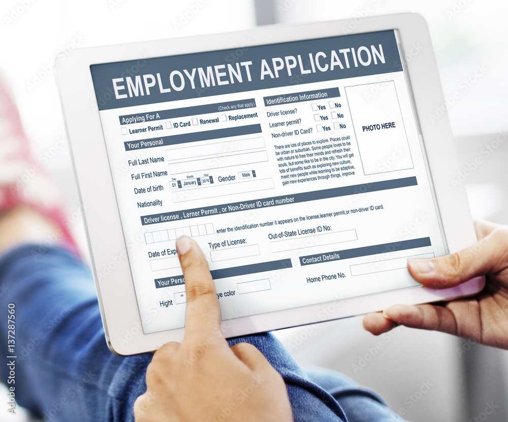 Employment Application Agreement Form Concept