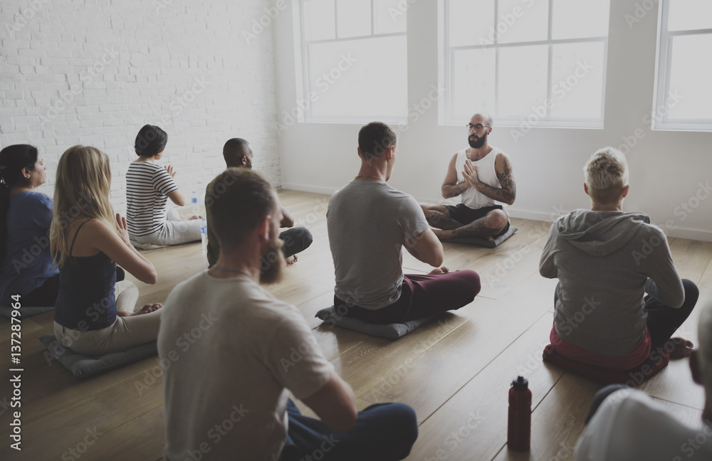 Diversity People Exercise Class Relax Concept