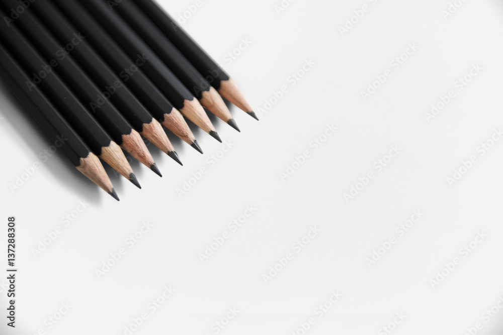 Pencils Lined Up Layer Isolated Background