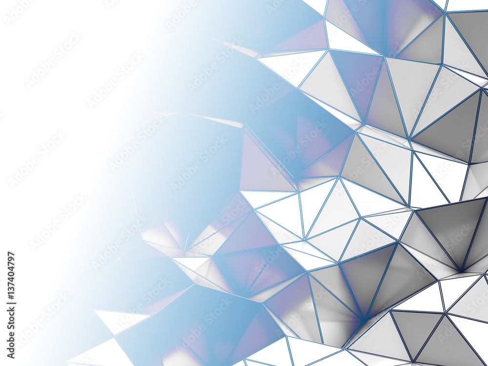 Abstract Mesh polygon background with space ,3d rendering 