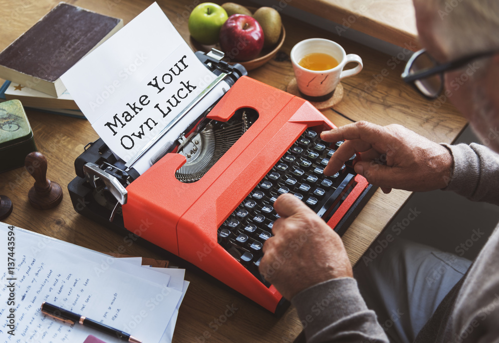 Journalism Working Typewriting Workspace Concept