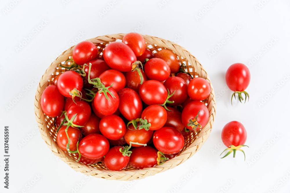 tomatoes in a bamboo basket