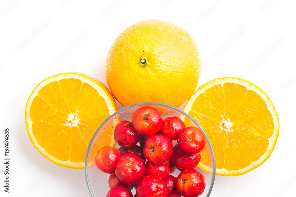 Brazilian Acerola Cherry and Orange Fruit