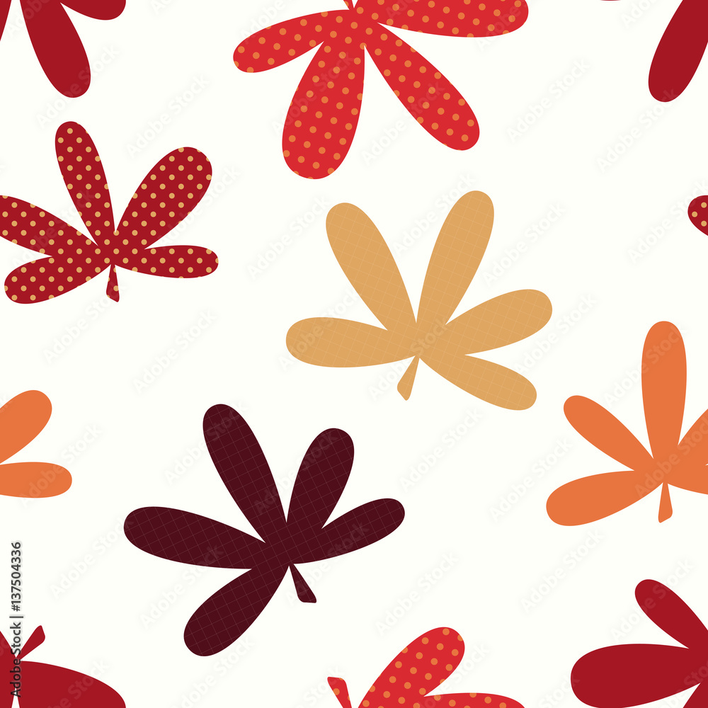 Abstract Natural Leaves Seamless Pattern Background