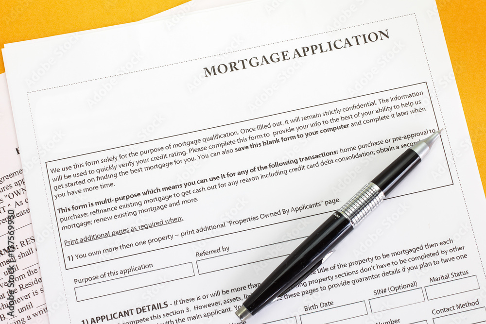 Close - up Mortgage application paper form