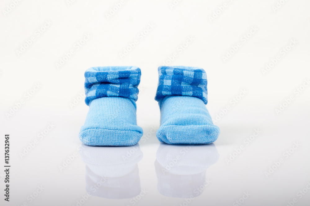 two pair of  child socks isolated on white.