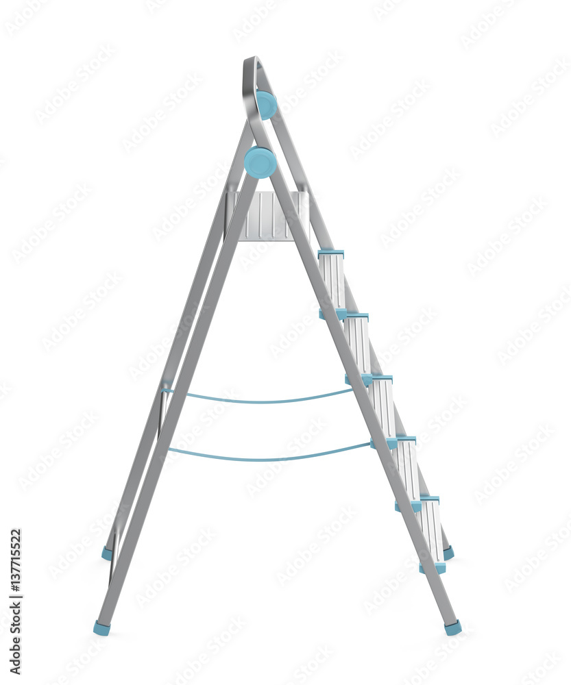 Unfolded metal ladder