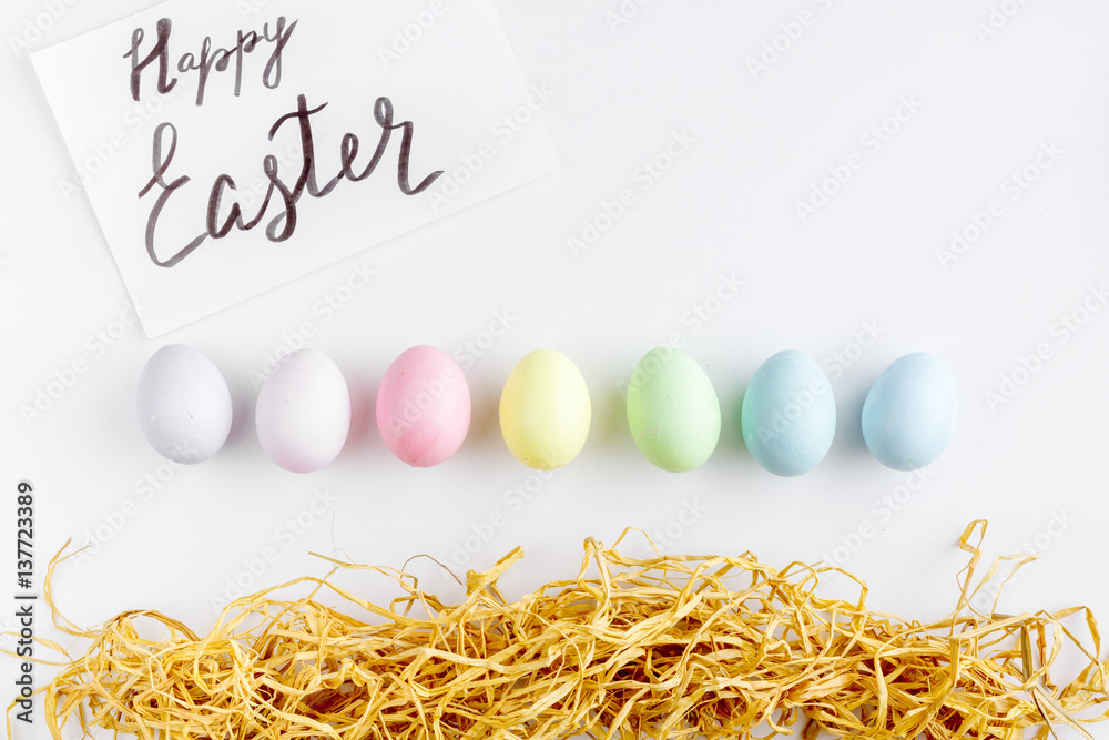 Easter concept on white background top view mockup