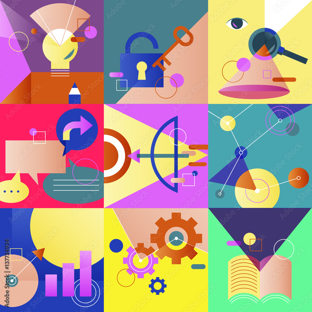 Icon Business Vector Set Colorful