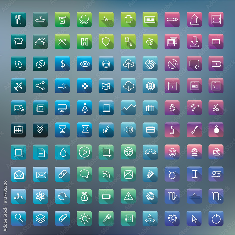 Icon Collection Vector Application Content Concept