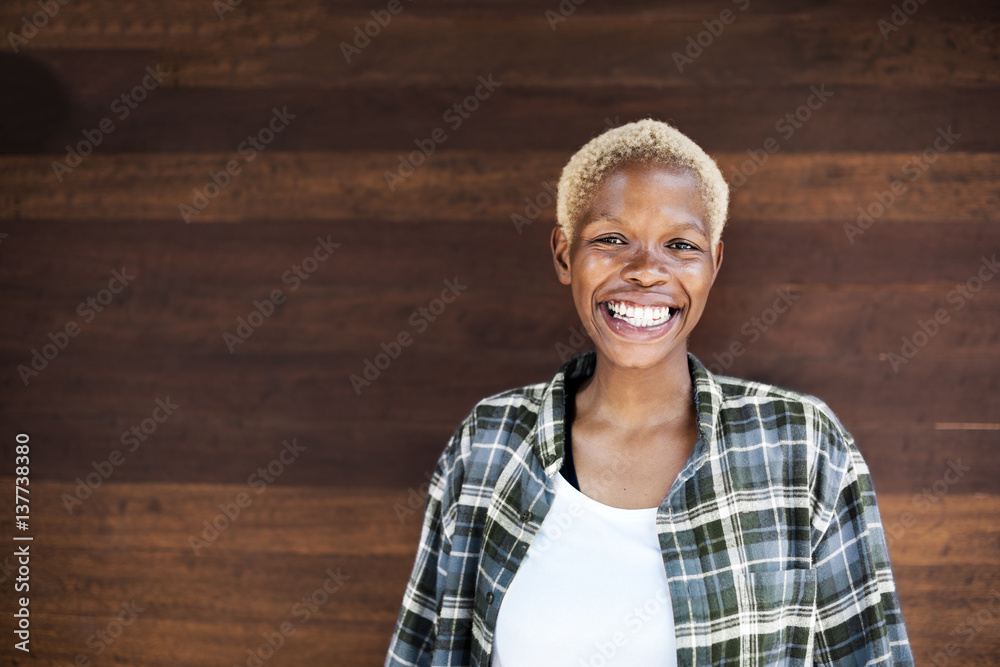 African Descent Smiling Woman Portrait Concept