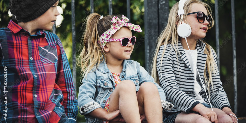 Group of Kids Fashionable Cute Adorable Concept