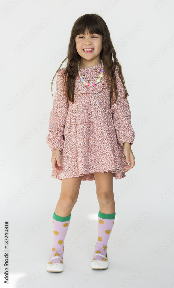 Little Girl Smiling Happiness Studio Portrait