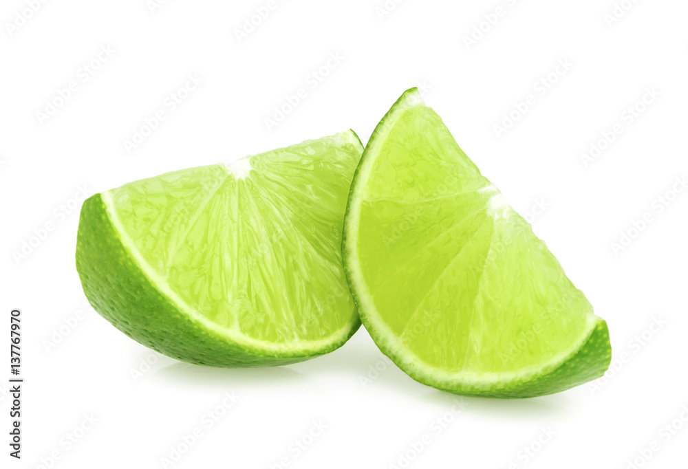 lime slices isolated